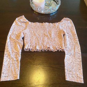 CHOCOLATE - lace detailed top L